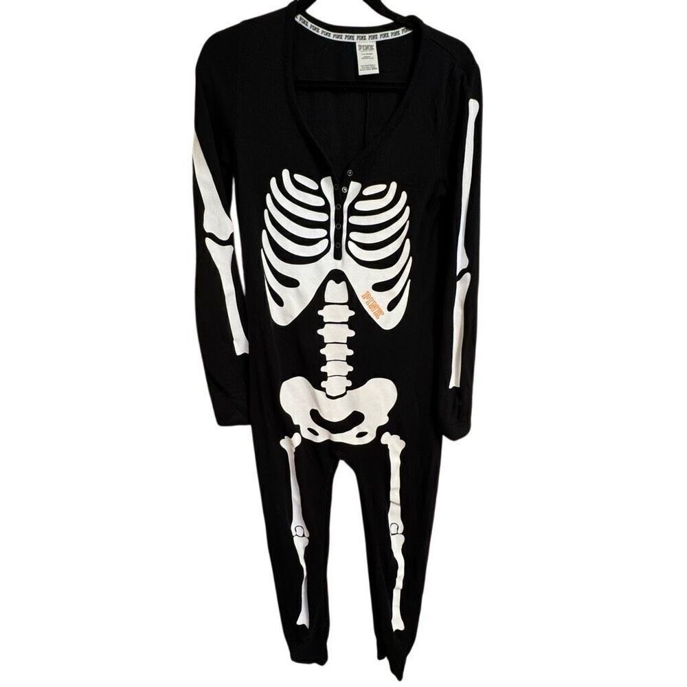 PINK VS RARE Skeleton Bad & Boos-y Black Orange Halloween Romper Large